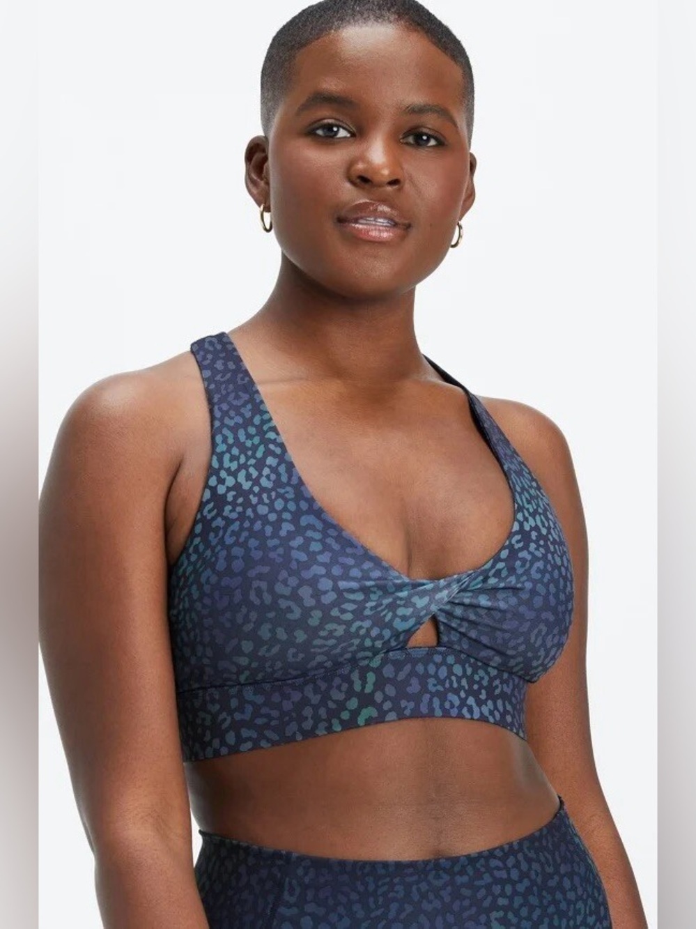 Fabletics Navy Blue Animal-Print Sports Bra & Legging Set - Picture 10 of 10